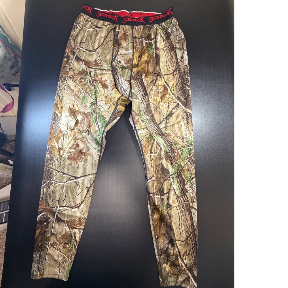 ScentLok Mens XL Realtree AP Camo Base Layer Pants Odor Eliminating Hunting L2
